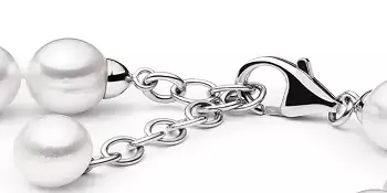 Perlenklassiker Perlenkette Perlenarmband Verschluss mit Abschlussperle Silber